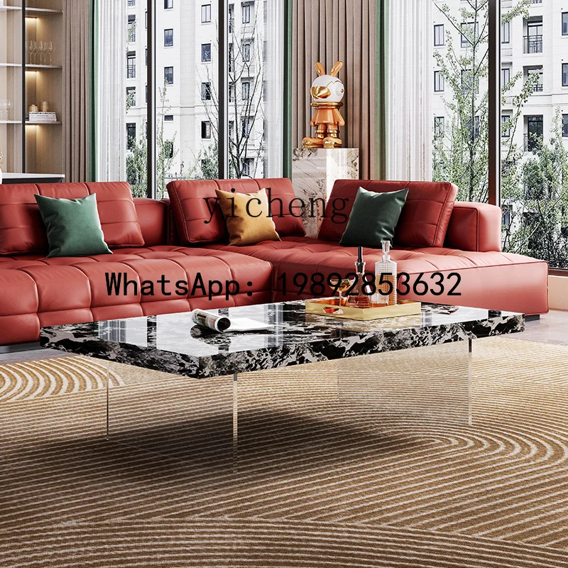 AA   living room luxury stone household small apartment acrylic suspension light luxury high-end coffee table