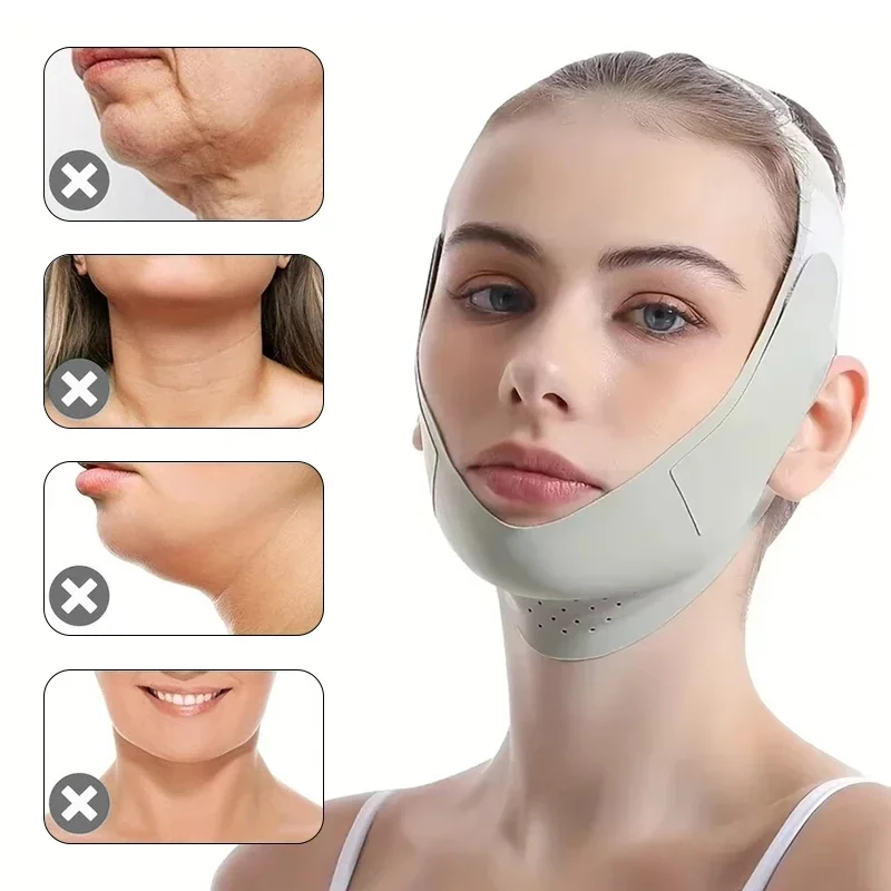 قناع نحت الوجه قناع الوجه القابل للتعديل للنحت قناع النوم على شكل حرف V قناع تشكيل حزام التخسيس العناية بالبشرة رفع تشديد الجمال