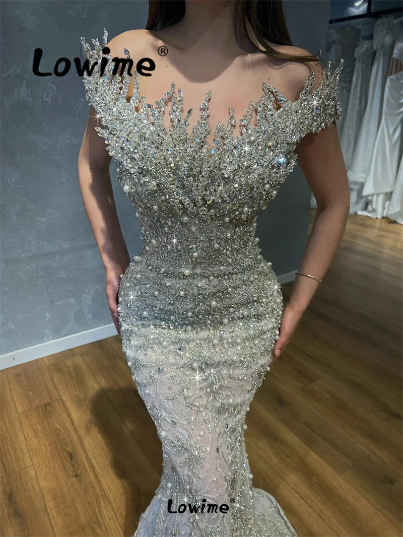 Silver Off The Shoulder Prom Dress Aso Ebi Mermaid 2 In 1 Party Second Reception Engagement Gowns Women Arabic Evening Dresses