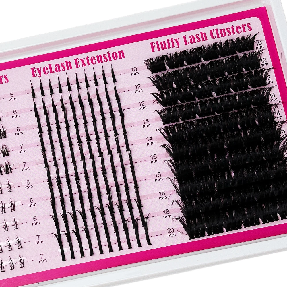 4-in-1 Manga-Wimpernbüschel, 60D-200D Spiky Lash Spikes, 6-20mm gemischte Längen, wiederverwendbare untere Wimpern – Detail 5
