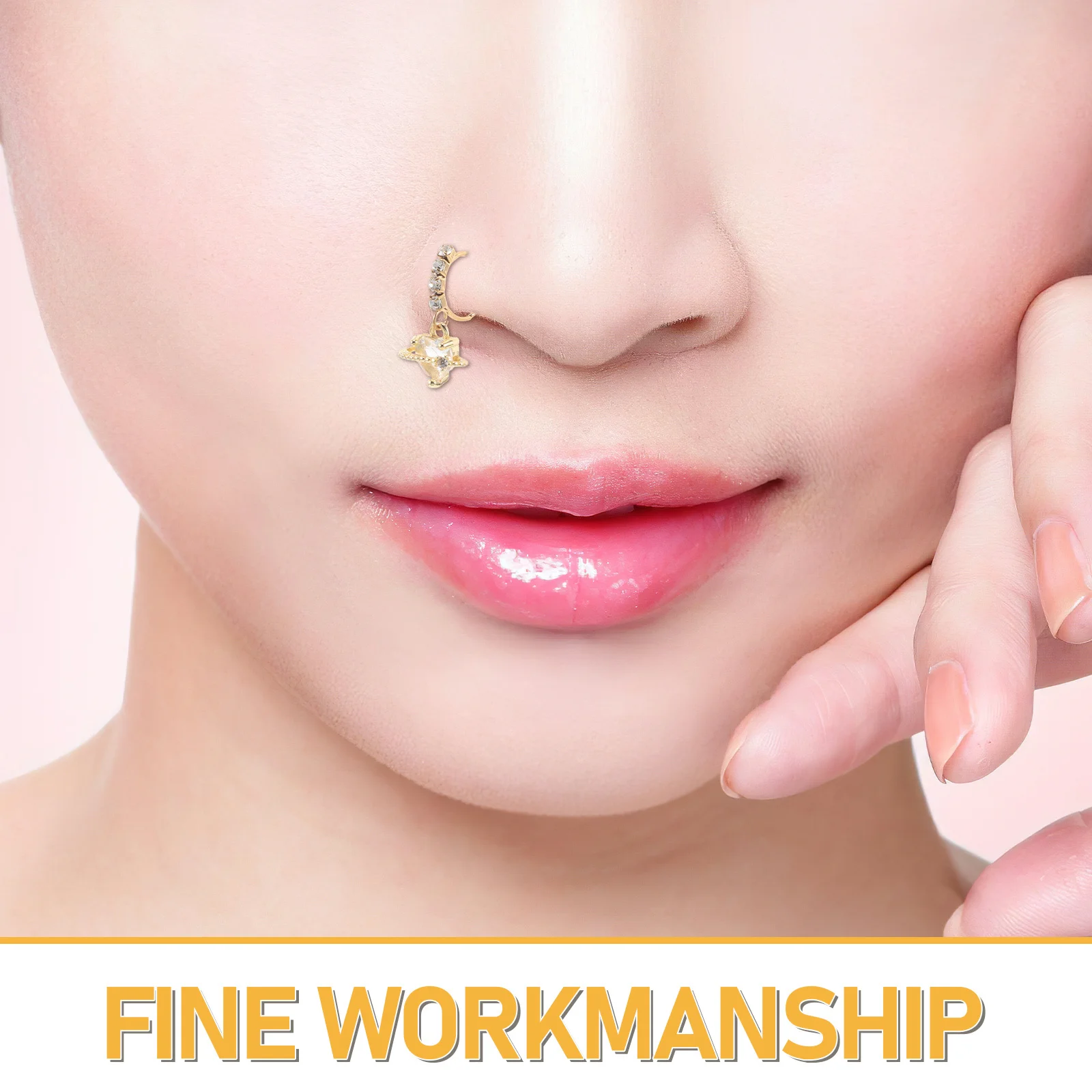 3 قطعة خواتم الأنف القلب للنساء مجموعة مجوهرات ثقب الأنف الأنيقة بألوان نابضة بالحياة مثالية للموضة والمحمولة