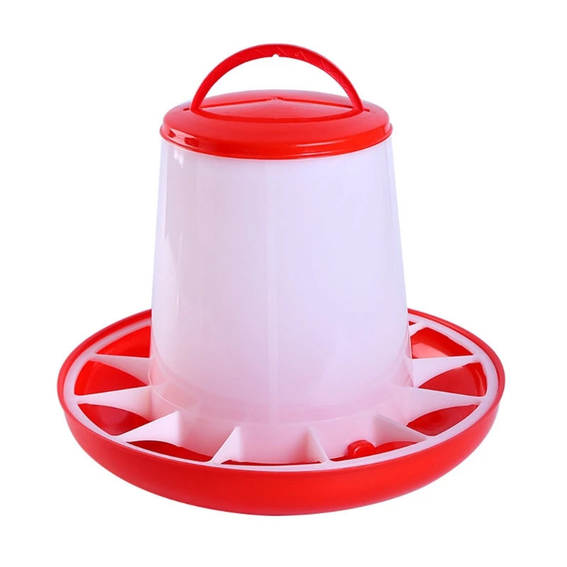 Automatic Chicken Feeder for Poultry Birds Hanging Chicken Food Dispenser with Handle Design Easy to Clean Food Bucket