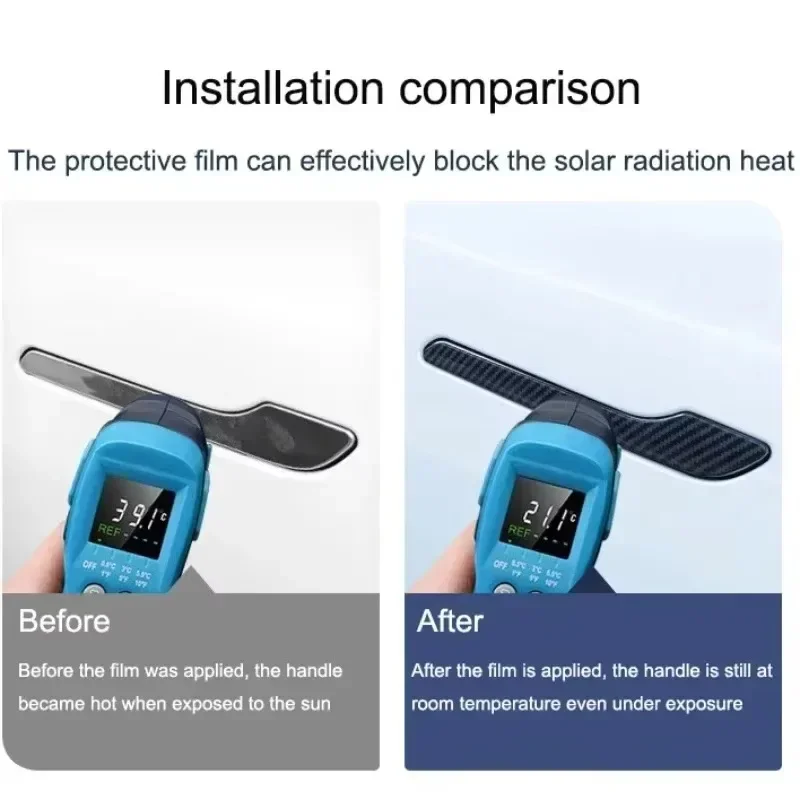 Door Handle Protector Wrap for Tesla Tesla Model 3/Y/3+ ModelY Launch Accessories Material Carbon Fiber Color Door Handle Cover