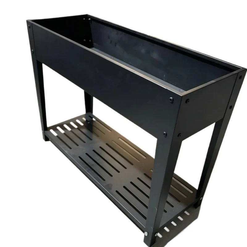 Removable thickened wrought iron raised planting box outdoor floor long metal flower stand