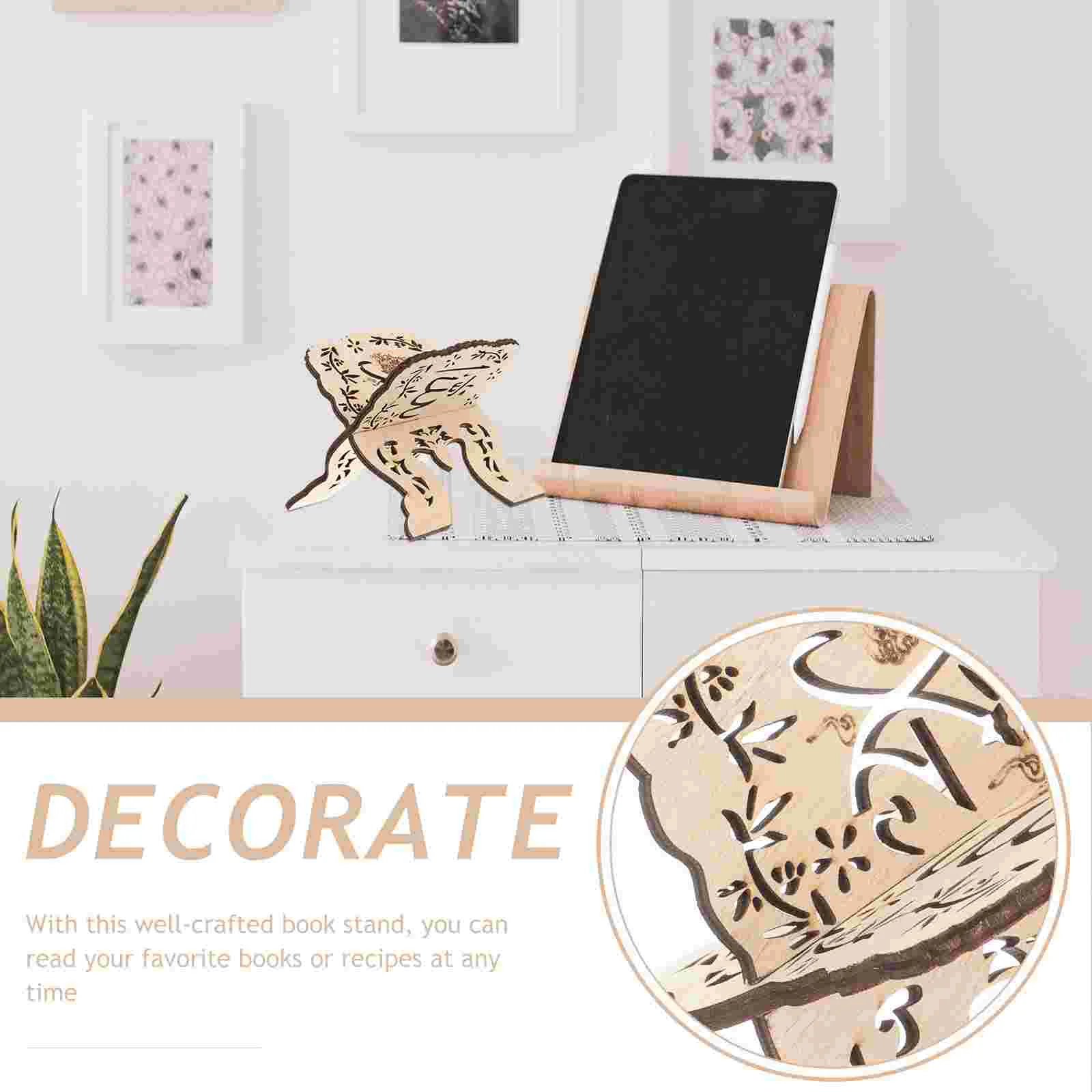 2 Pcs Dining Table Bible Bookshelf Student Magnetic Bookmarks Wooden Cooking Stand