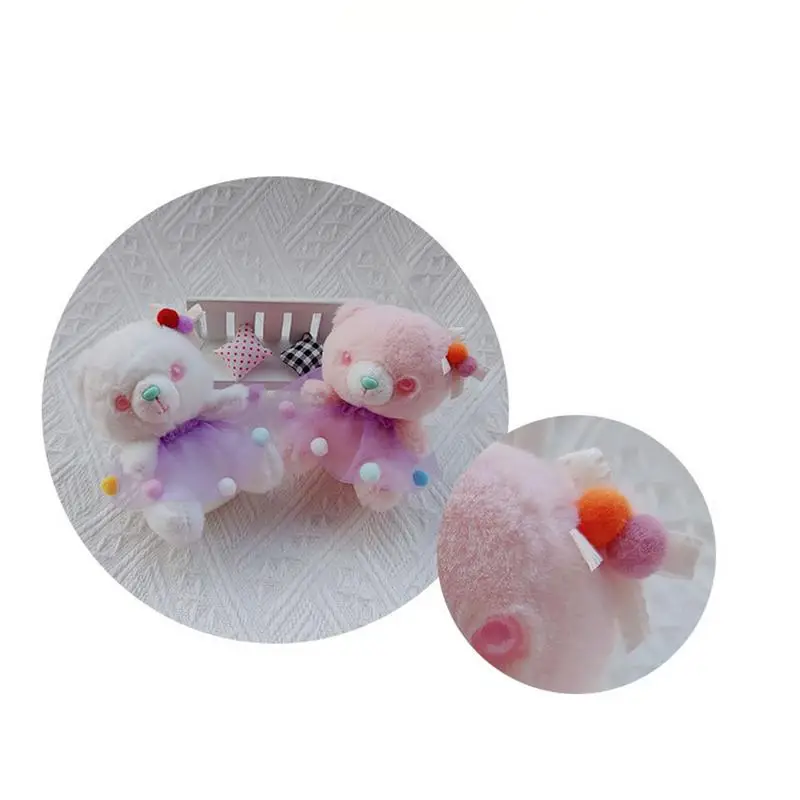 Peluche orso portachiavi 4.3 pollici orso peluche borsa ciondolo Mini peluche orso giocattolo per ragazze donne appendere ornamento zaino peloso