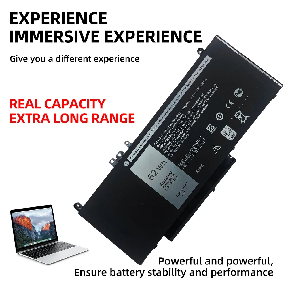 New Laptop Battery 6MT4T For Dell Latitude E5470 E5570 Precision 3510 0HK6DV 079VRK TXF9M 0TXF9M 62WH