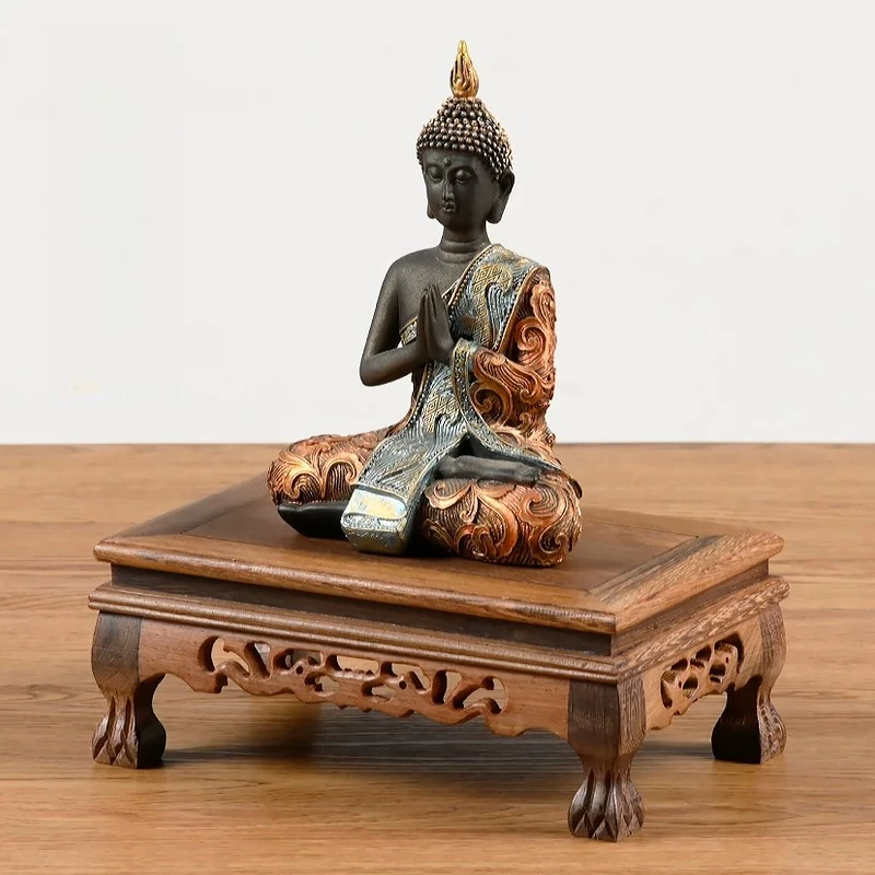 Cz buddha statue ladder bottom   god of wealth for home heightened lotus  niche ornaments worship bracket elevated