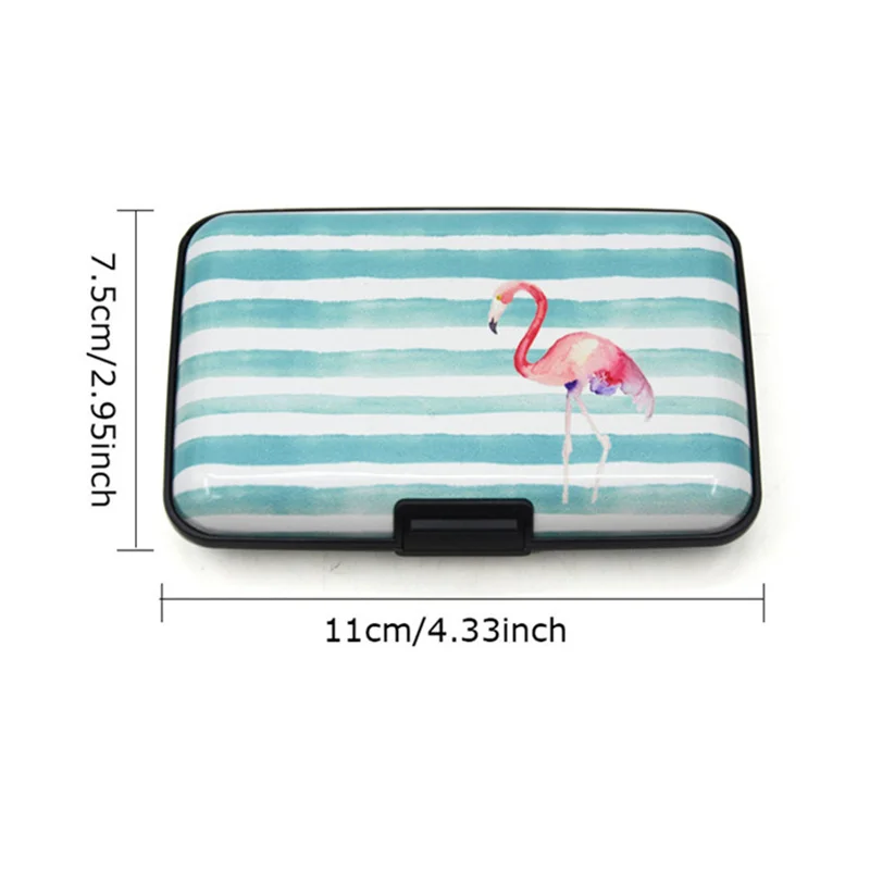 1 Pc Patterns Cartoon 6 Slots Card Holder Aluminum Women Business Credit Card Case Holder RFID Card Wallet Case Tarjetero