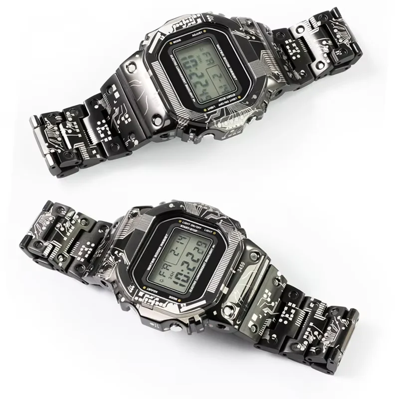 5600 5610 GMWB5000 Mod Kit für Casio DW5600 GMW5610 GMW-B5000 Titangehäuse Uhrenarmband Edelstahl Metalllünette Armband Herren