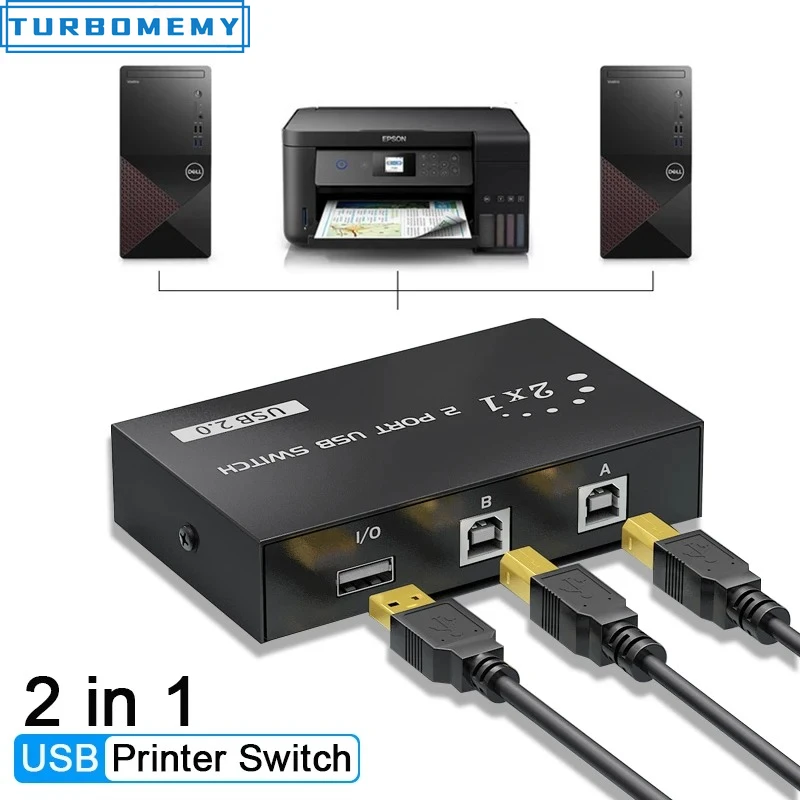 4-Port Or 2-Port USB 2.0 Printer Cable Switch USB Hub Sharer Splitter Adapter For Laptop Desktop PC Printer Switcher Converter