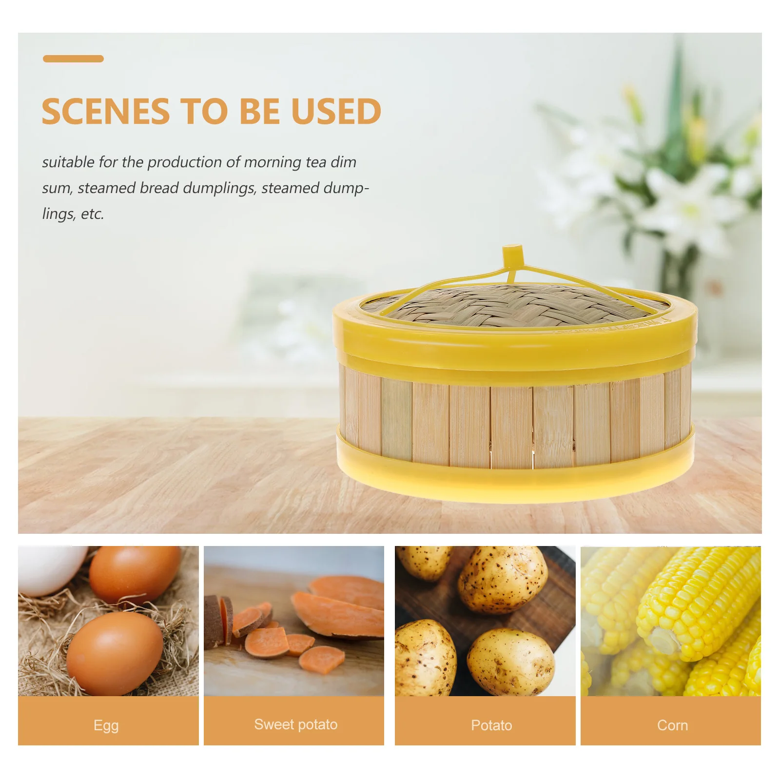 

2pcs Bamboo Steamer Rack Large Capacity Kitchen Tool Food Grade Material Reusable Eco Friendly BPA Free Multi Functional