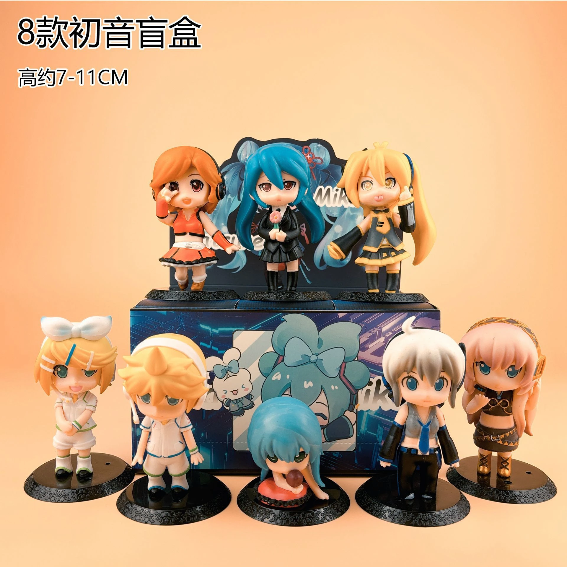 Boxed 8pcs set New Anime Hatsune Miku kawaii Q version Action Figure PVC Model Toys doll Decor Collect Gifts