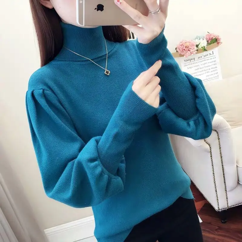 Long Sleeve Turtleneck Sweater Women Spring Autumn Winter Korean Fashion Casual Girl Kawaii Warm Pullover Female Cheap Wholesale