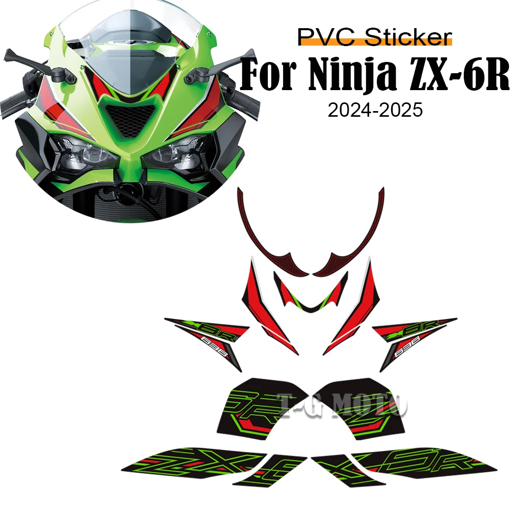 

For kawasaki Ninja ZX-6R ZX6R ZX - 6R Motorcycle Tank Body Front Face Rear Hump Fairing Fender Stickers Decals 2024-2026