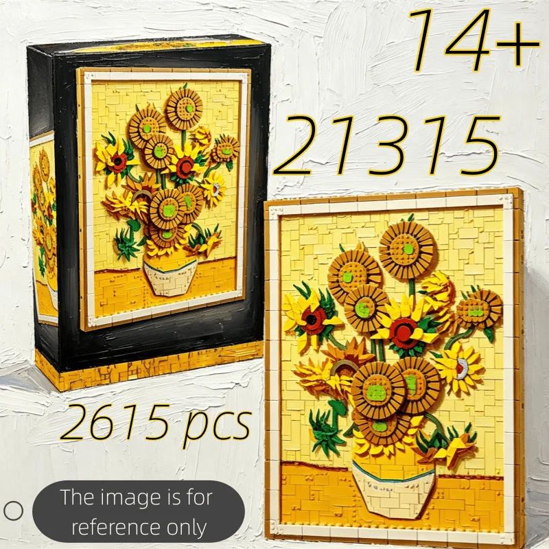 

2026 New Art crafts Mural Vincent van Gogh Sunflowers 31215 Building Block Puzzle Model 2615pcsToy For Ornament Birthday Gifts