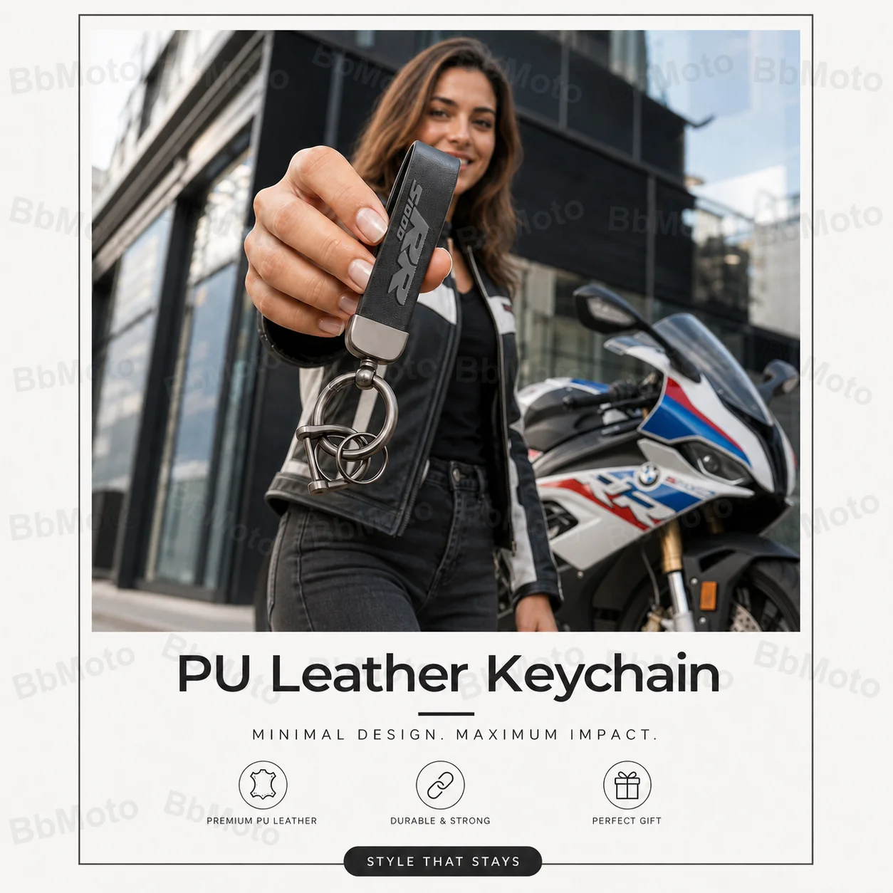 Luxury PU Leather Keychain motorcycle For BMW S1000 RR S1000RR S 1000 RR 2019-2020 2021 2022 2023 2024 2025
