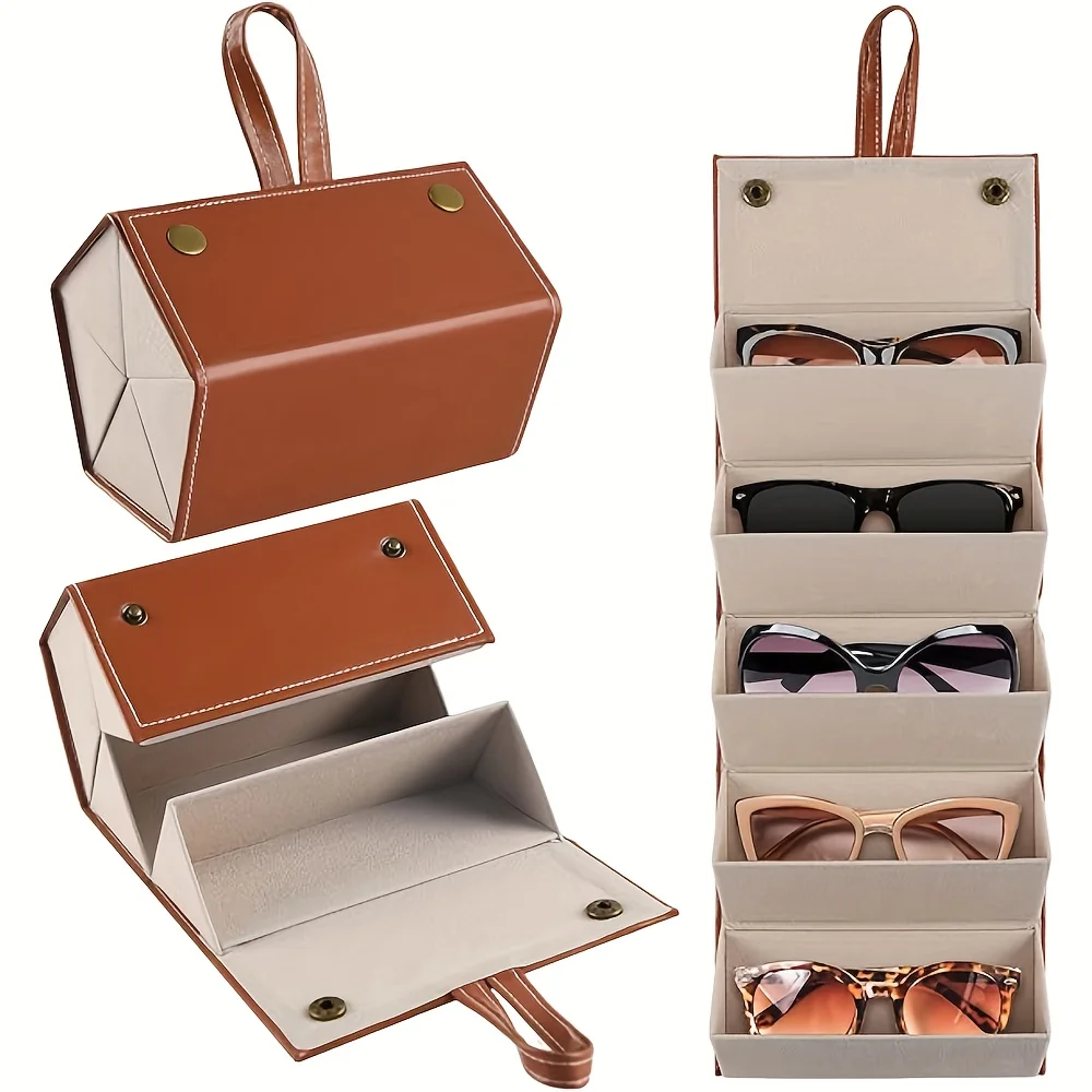 One eyeglass and sunglasses storage box, multi-functional eyeglass case, multi-layer folding eyeglass case
