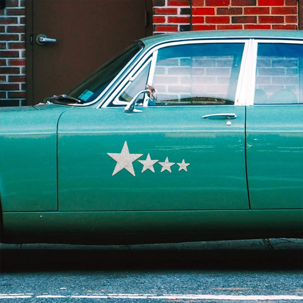 

2Sets Crystal Rhinestone Car Star Sticker Durable Self-Adhesive Vehicle Decoration Car Bling Auto Decal Auto Stickers