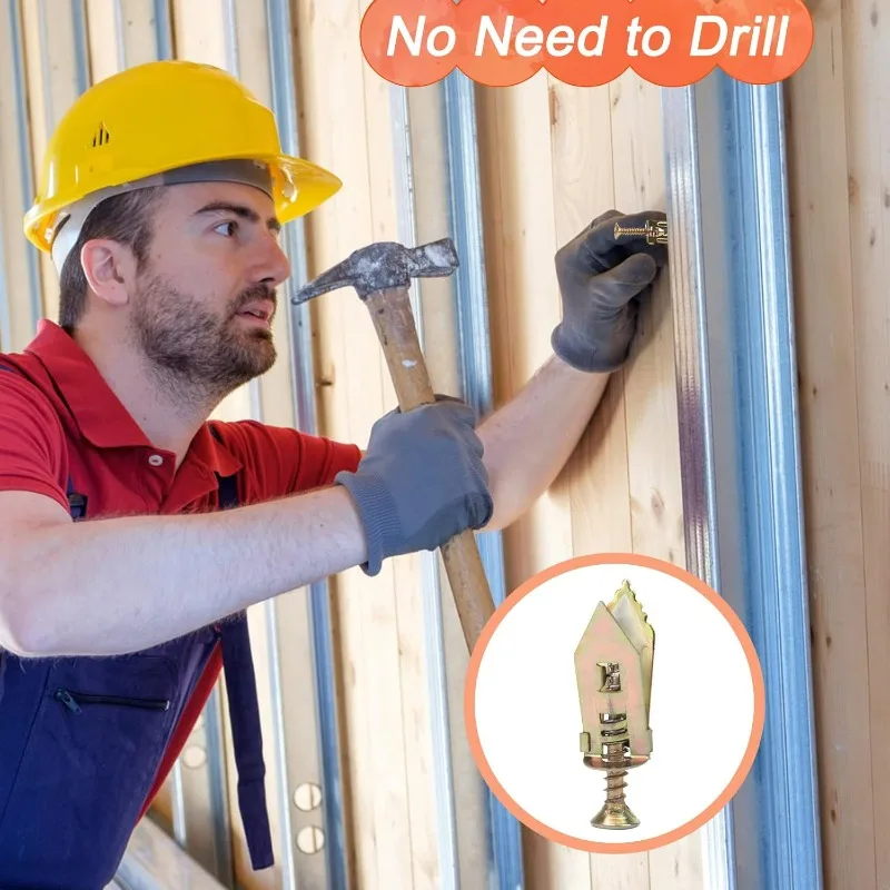 Wholesale Self Drilling Drywall Anchors with Screws Heavy Duty Zinc Plated Metal Expansion for Photo Frames Wall TV Shelf Straps