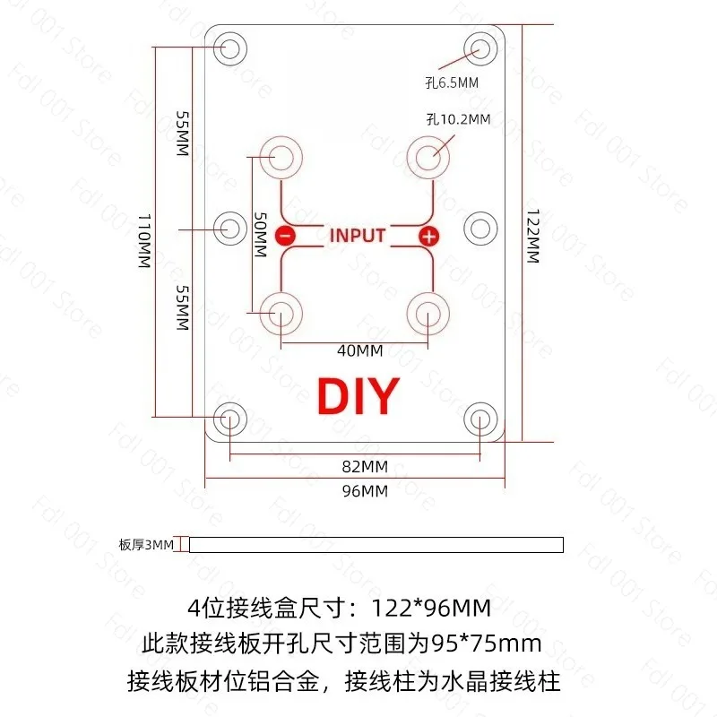 4-position junction box, pure copper gold-plated terminal box, dual line split tone junction board, 4-position audio accessories