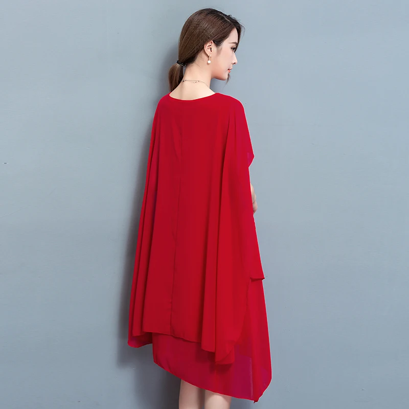 Robe irrégulière en mousseline de soie à manches longues pour femmes, robes d'été élégantes, mode décontractée, nouveau, 2025