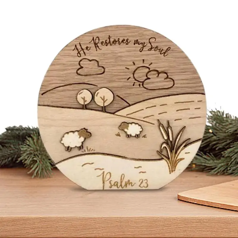 

Christmas Table Sign | Christmas Verse Scene Sign | Christmas Ornament Standing Verse Scene Sign Desk Ornament Decoration