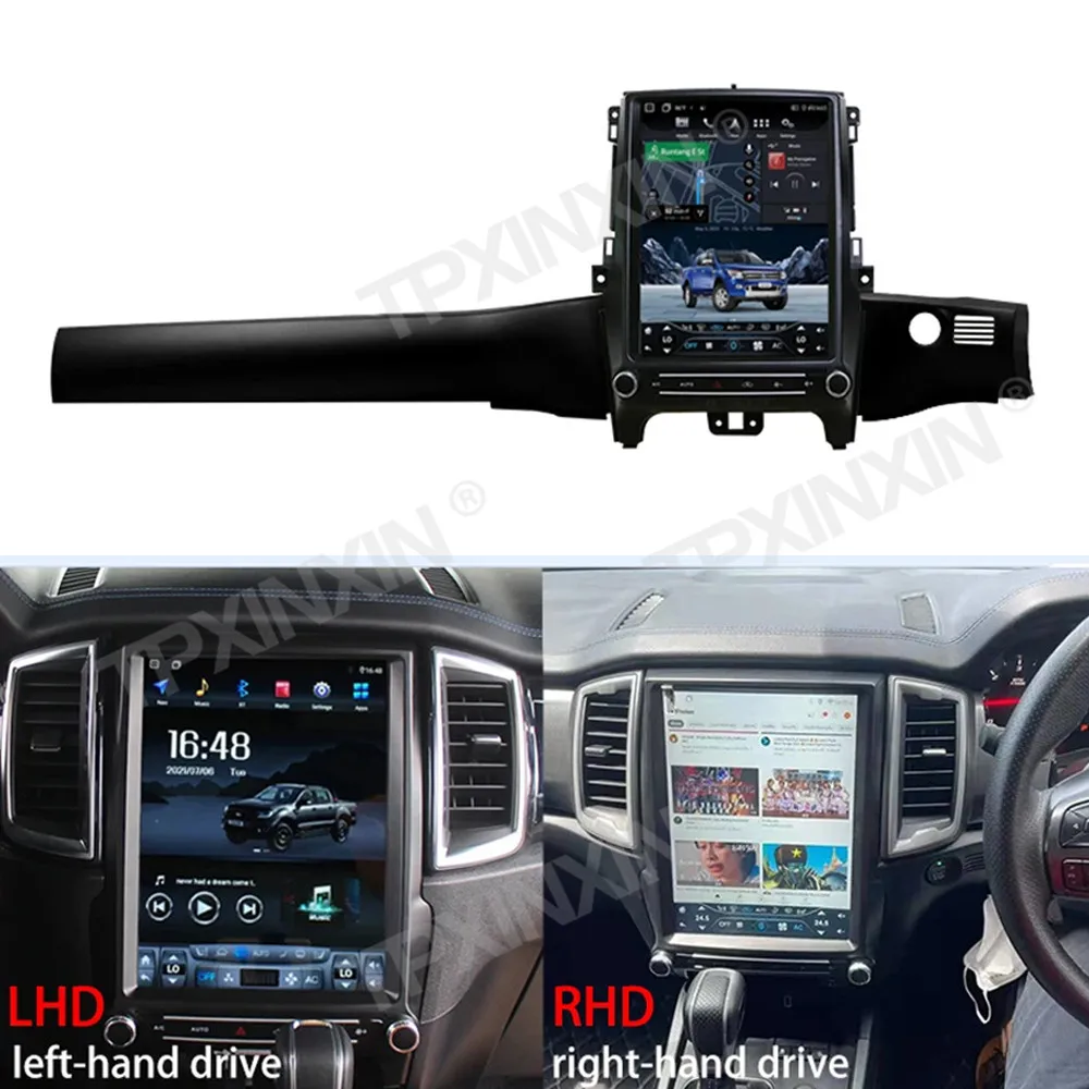 Autoradio Android 13 avec Écran Vertical de 12.1 Pouces, Navigation GPS, Lecteur de Limitation, Unité Centrale pour Voiture Ford Ranger Cloest (2016-2021)