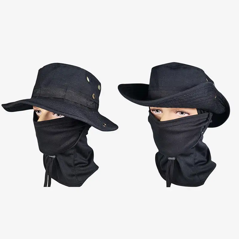 حار SALETactics التمويه Boonie قبعة بالاكلافا قبعة دعوى طوي لينة في الهواء الطلق الصيد الصيد واسعة الحواف واقية من الشمس قبعات