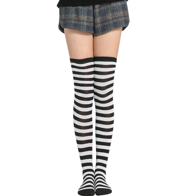 Fashion Striped Thigh High Over The Knee High Socks Women Long Stockings Ladies Girls Cotton Knit Tall Leg Warmers Sock Gifts