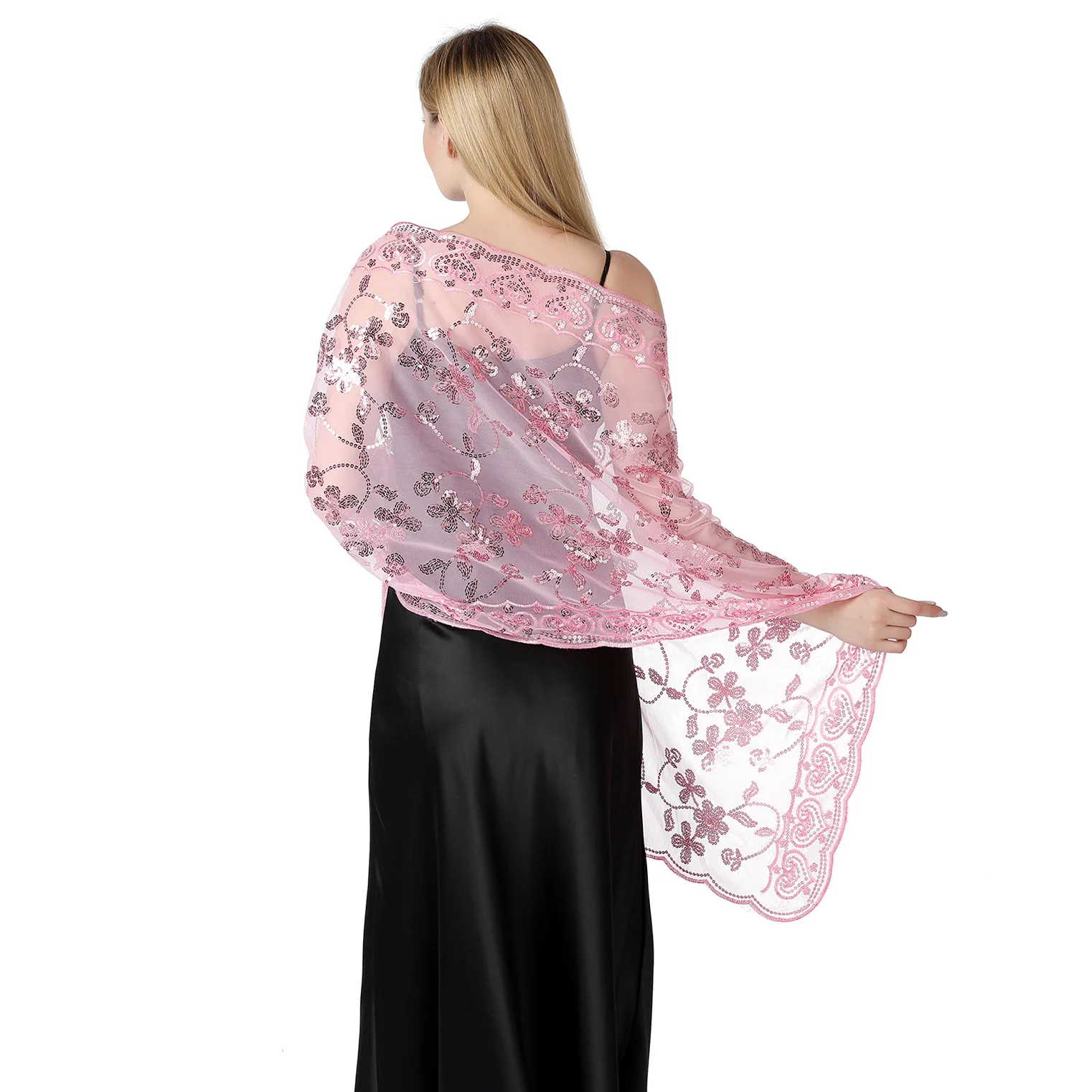 Elegant Women Floral Embroidery Sequins Shawls for Party Evening Dresses  Shawl Bride Wedding Cape Female Wraps Shoulder Scarf - AliExpress 200000297