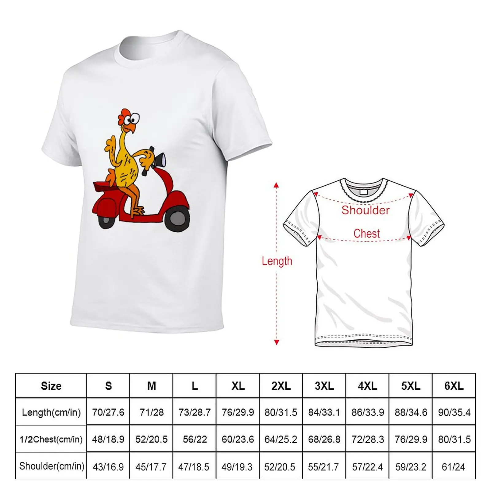 Humorous Rubber Chicken on Motor Scooter T-Shirt Anime t-shirt oversized t shirt sweat shirt men clothes