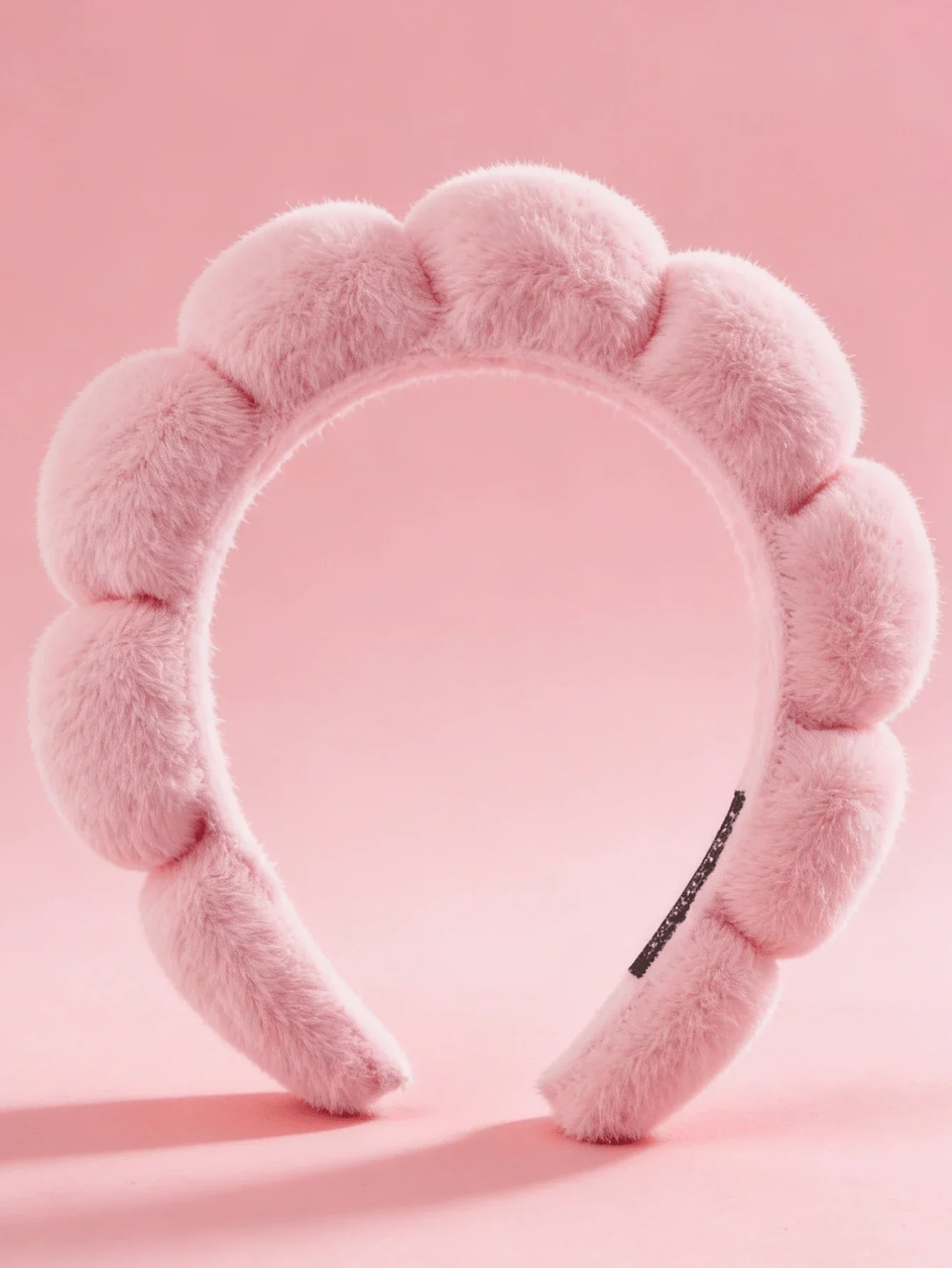

Pink Plush Cloud Shaped Headband For Women Soft Faux Fur Hair Accessory