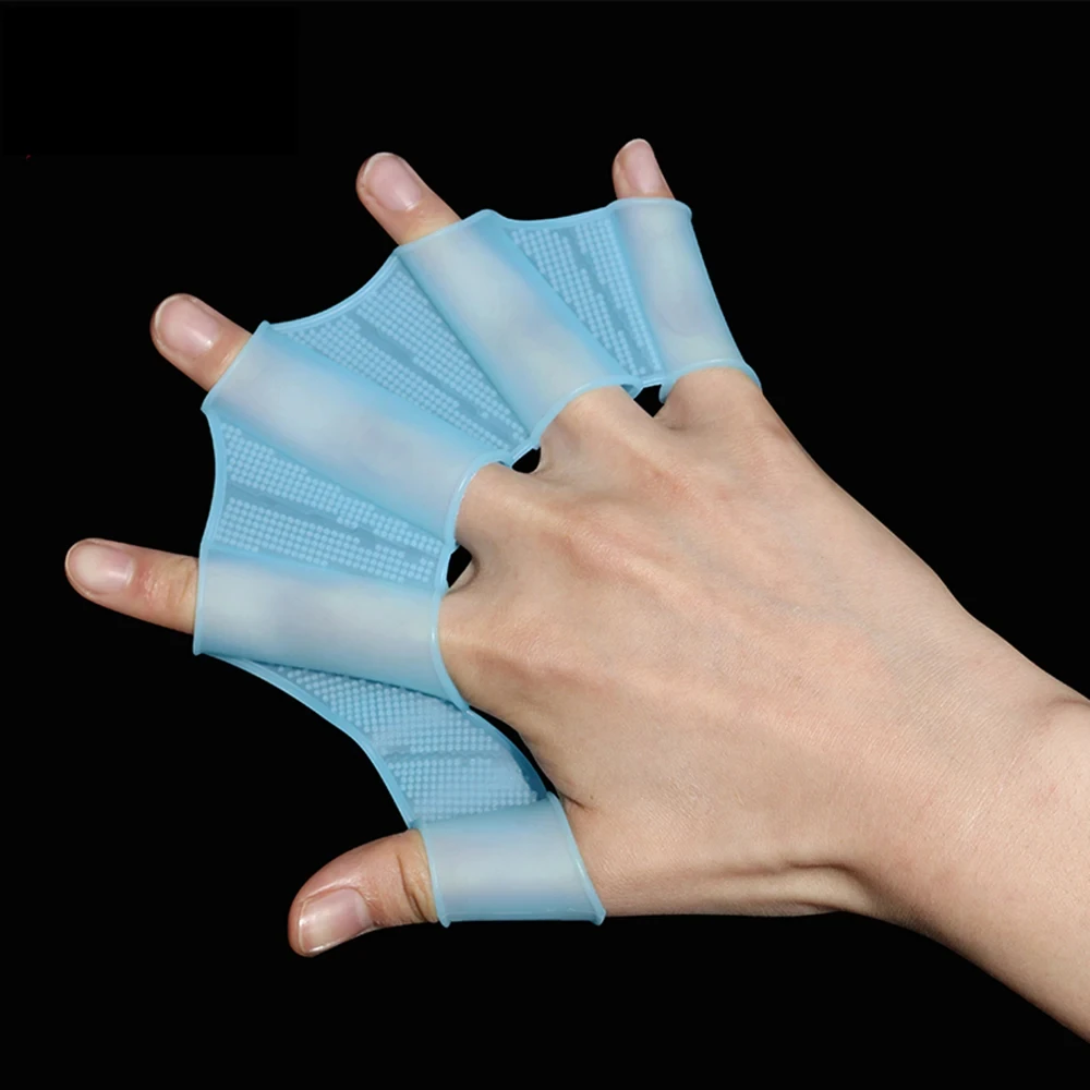 Silicone Swimming Fins Flipper Men Women Child Swim Pool Sport Professional Training Finger Hand Webbed Gloves Paddles Equipment