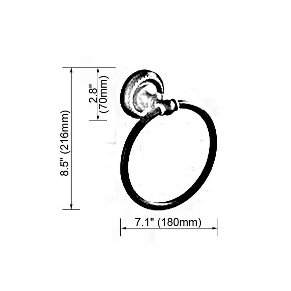 Round Golden brass Finish Solid Brass Gold Color Towel Ring Rack Holder Bathroom Accessory aba605