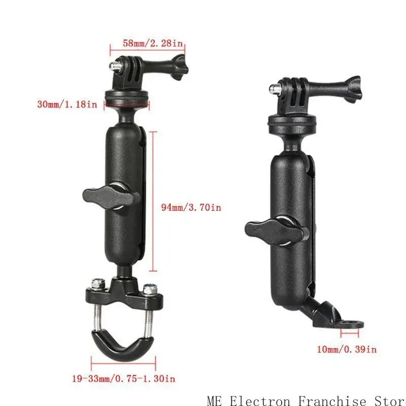 T5EA دراجة نارية مقود مرآة خلفية Mount for 10 9 8 7 4K SJCAM EKEN ACTION