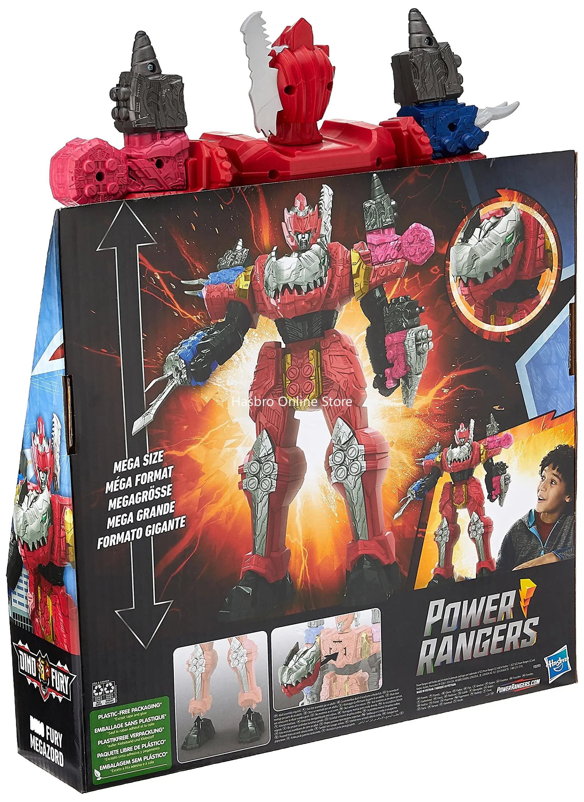 Y Power Rangers Dino Fury Megazord Action Figure da 19.5 pollici Dino Robot Toy ispirato ai Power Rangers per bambini F2273