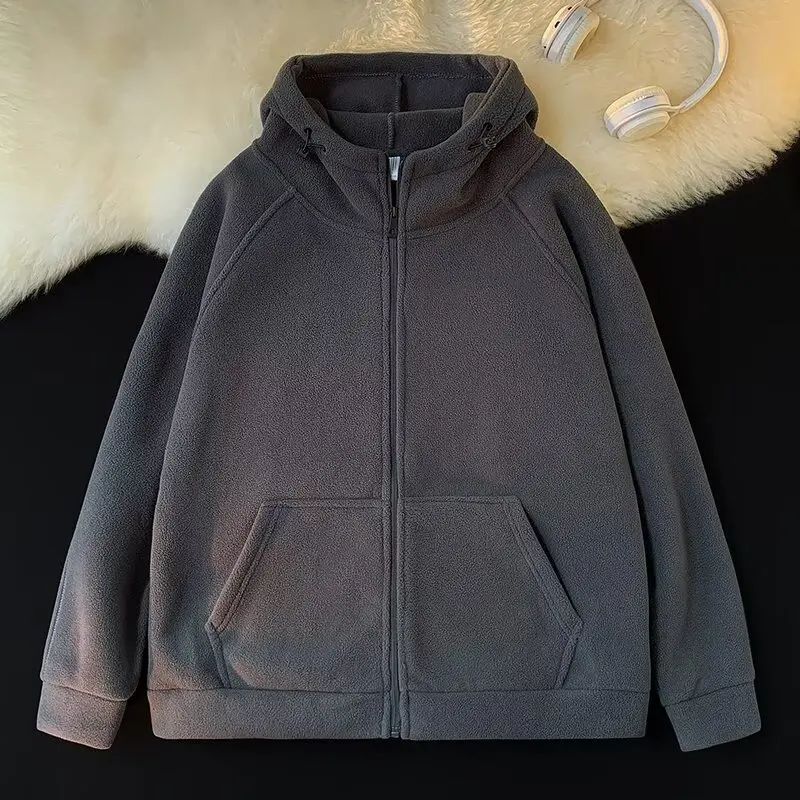 Winter Men's Hooded Jackets Korean Fashion Streetwear Harajuku Balck Jackets Casual Men Clothing Warm Coat Men Clothing 2026 New