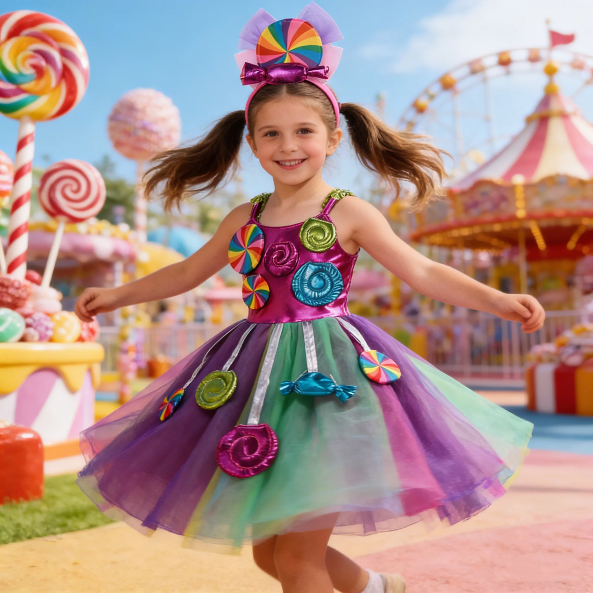 New Sweet Lollipop Candy Girl Dress Carnival Party Little Ki