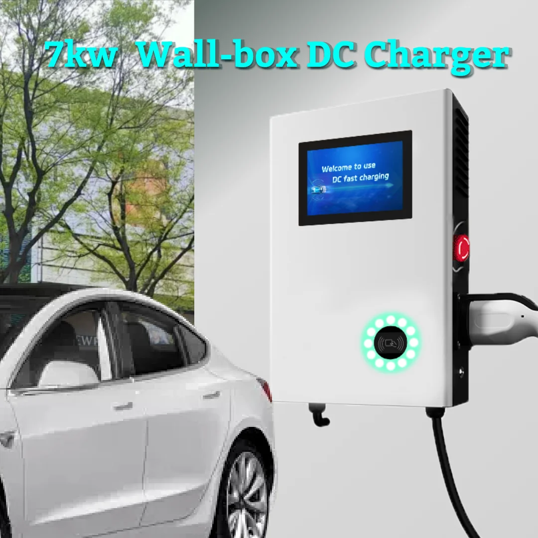 New small 7kW DC electric vehicle charging station wall-mounted pile 200-220V input GBT/CCS1/CCS2 interface is convenient to use