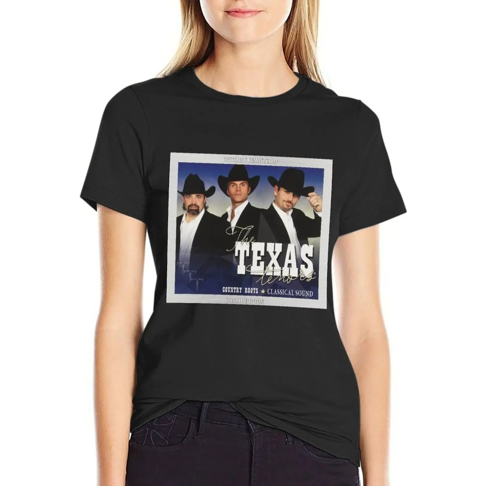 

The Texas Tenors Country Roots Classical Sound T-Shirt graphics summer top female summer clothes white t shirts for Women