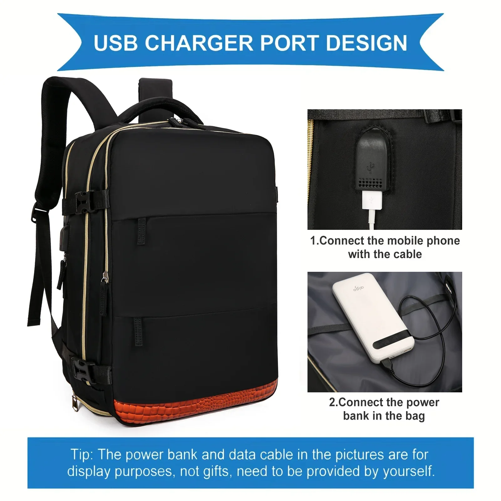 กระเป๋าเป้สะพายหลังเดินทางความจุขนาดใหญ่กระเป๋าเป้สะพายหลังแล็ปท็อปมัลติฟังก์ชั่นกีฬากลางแจ้งกระเป๋าเดย์แพ็คกระเป๋าสัมภาระพร้อมช่องใส่รองเท้า