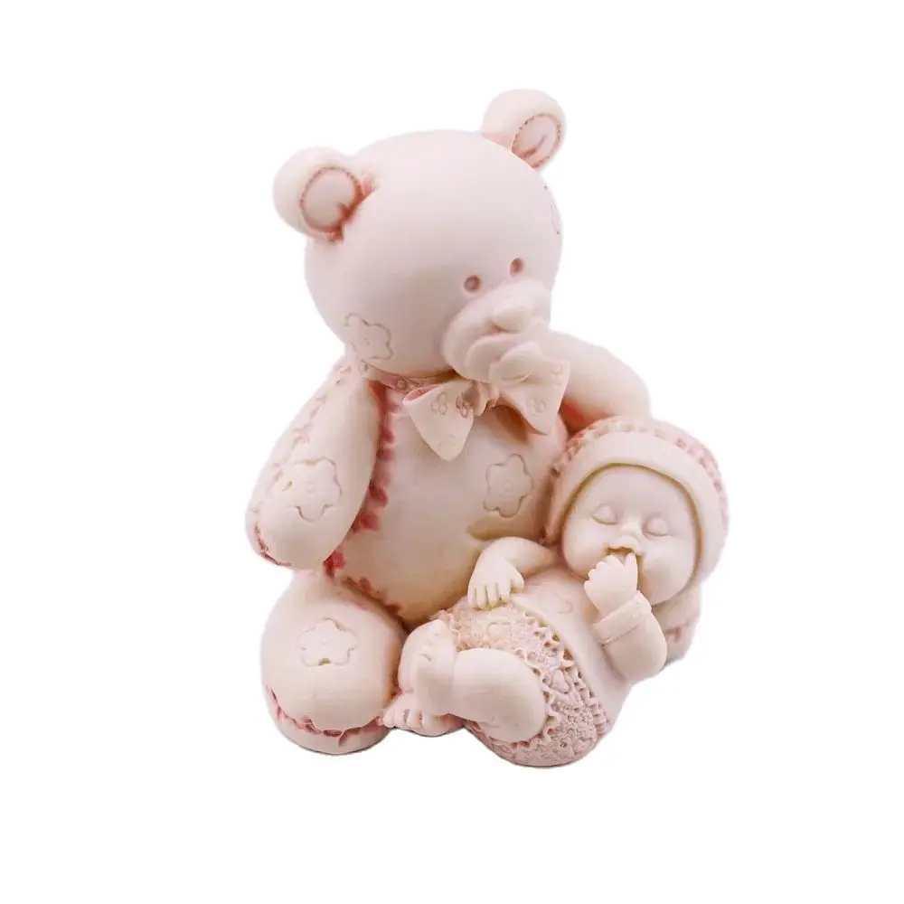 3D Bear Baby&Absorption Finger Baby Silicone Mould Birthday Party Chocolate Cake Decor Candy Sugarcraft Mold DIY Candle Soap