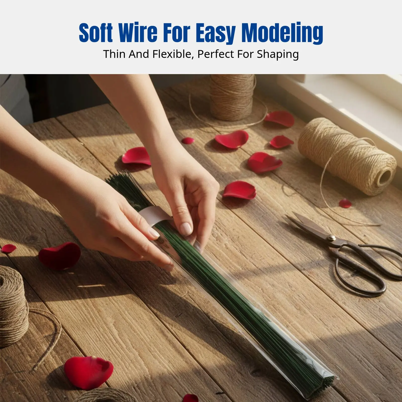 

Flexible Green Floral Wire, DIY Craft Stem Wire, Knitting and Shaping, Multiple Colors, 40cm