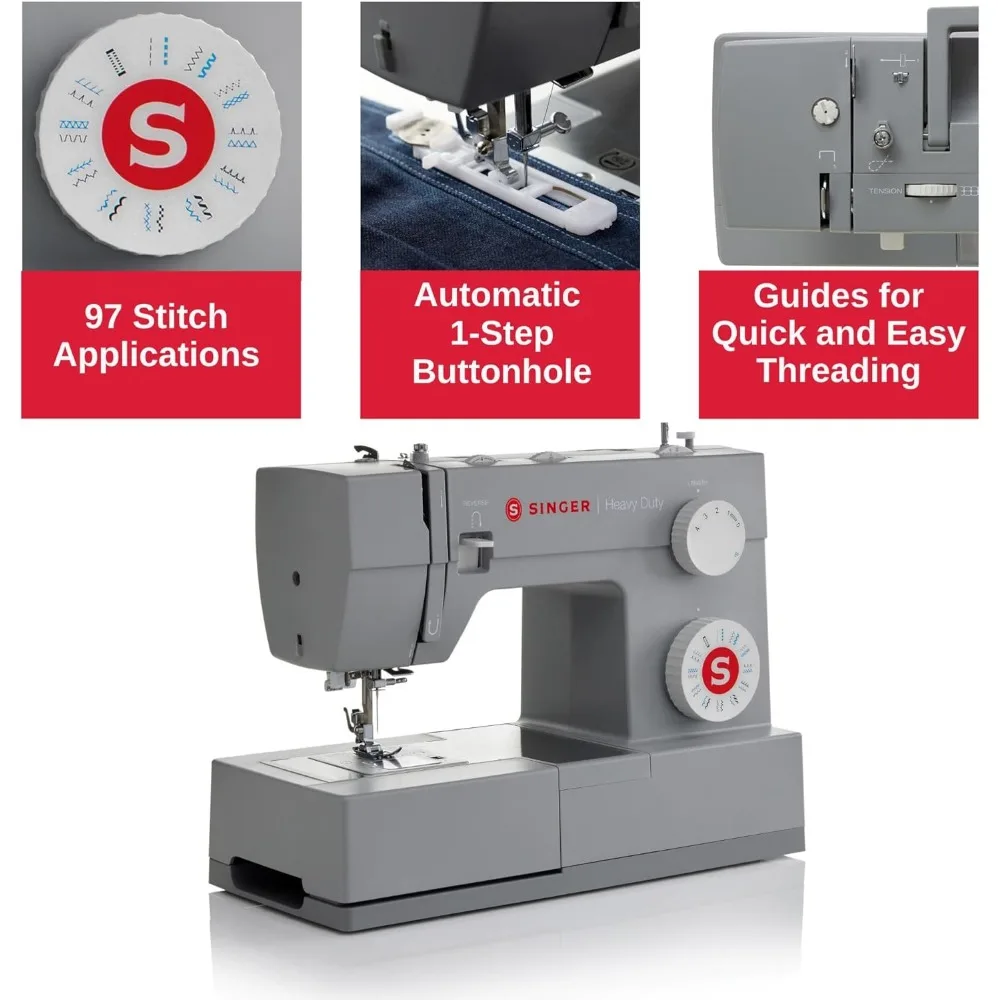 4423 Heavy Duty Sewing Machine With Included Accessory Kit, 97 Stitch Applications, Simple, Easy To Use & Great for Beginners