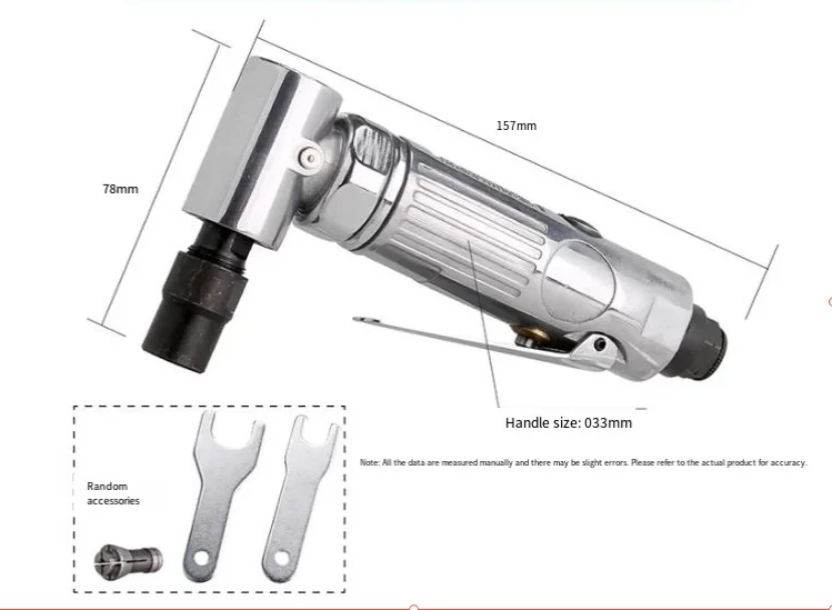1/4-inch Compact Pneumatic Grinder, 90-Degree Right-Angle Pneumatic Engraver, Polisher, Grinding and Deburring