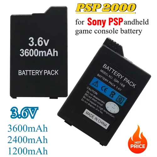 Imagen 2 del producto 3600mAh para SONY PSP2000 consola de juegos portátil batería de respaldo 2400mAh para SONY PS Lite PSP-2000 PSP-3000 PSP-3004 baterías