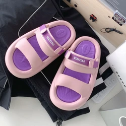 Personalized Soft Sweet Cool Star Double Strap Slippers Outdoor Wear Anti-slip EVA Thick Bottom Sandal Slippers Women Summer