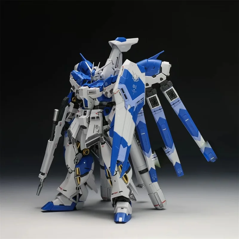 

Сборная модель RG 1/144 Hi-Nu Gunpla с золотым и серебряным покрытием, 3 бонусными масками, прозрачными наклейками, фигурка, аниме-игрушка, подарок