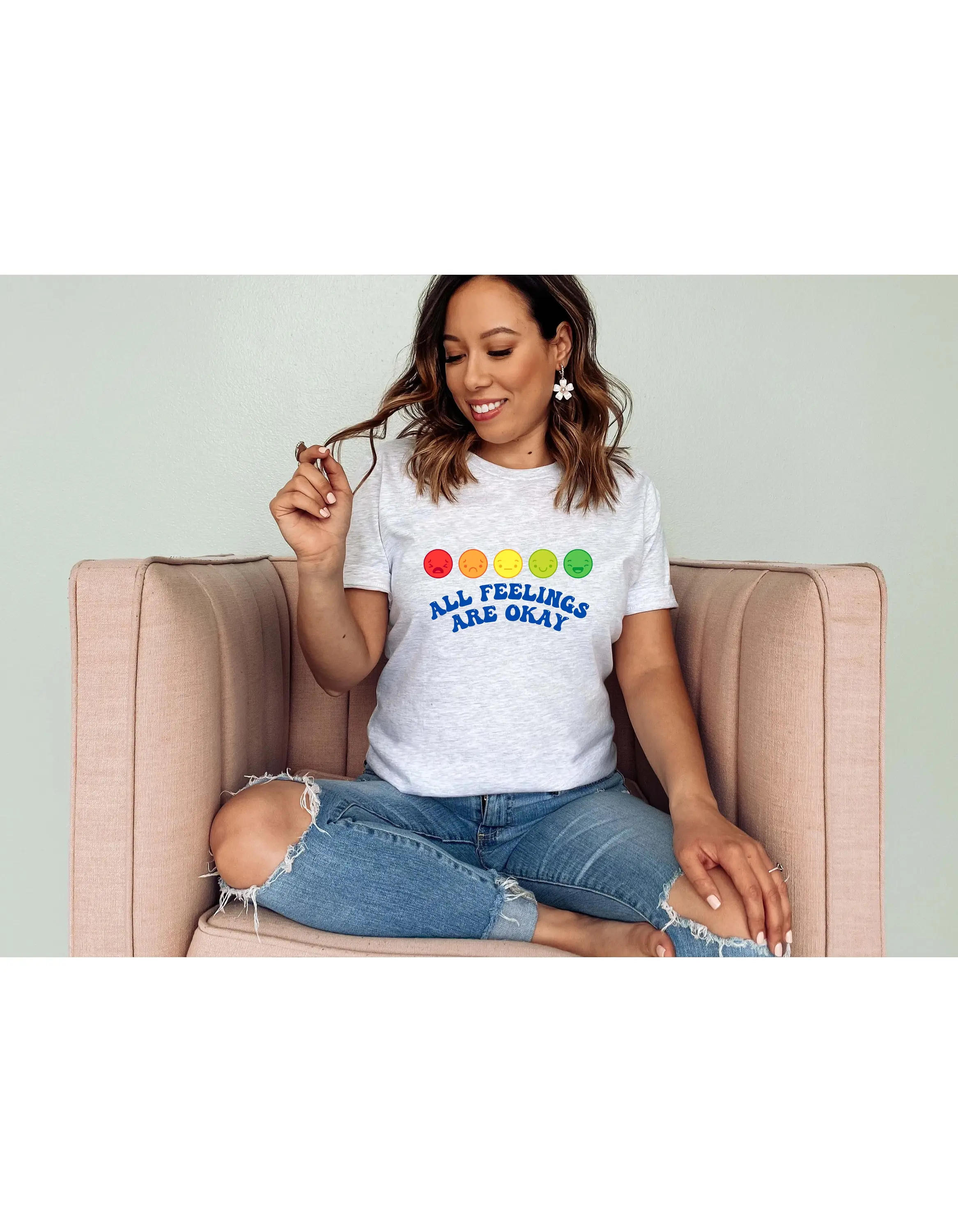 Футболка «все чувства в порядке», «умственное здоровье», «вдохновляющие женщины, дети», «мотивационный ребенок», «Love Yourself»